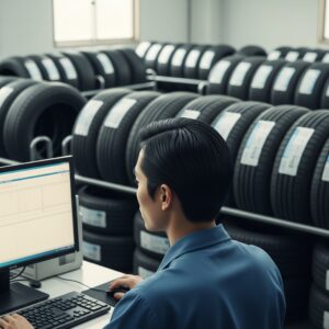 uomo computer pneumatici